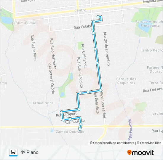 L 14 4° PLANO / CAMPO DOURADO Bus Line Map