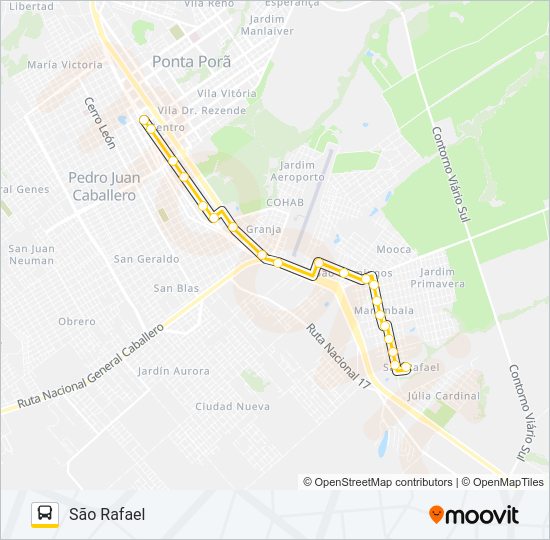 Mapa da linha 006 SÃO DOMINGOS de ônibus