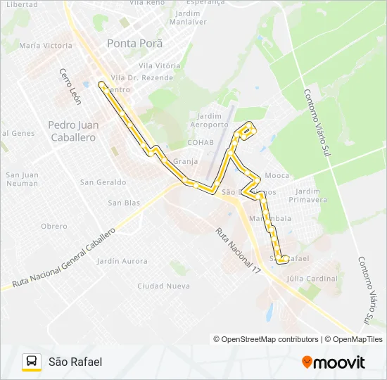001 AEROPORTO ANDREAZZA Bus Line Map