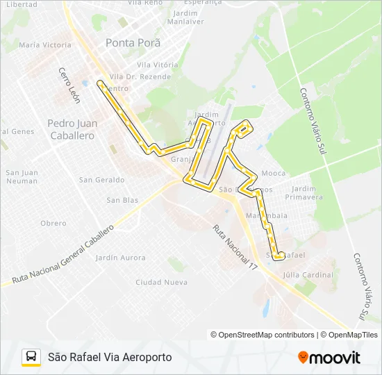 001 AEROPORTO ANDREAZZA Bus Line Map