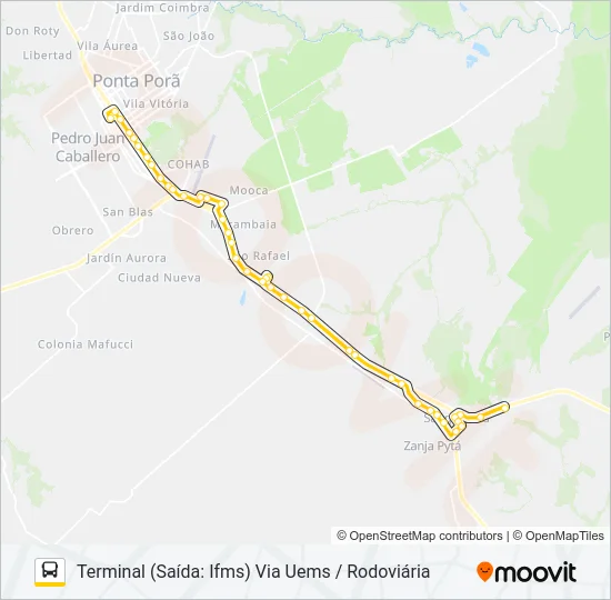 001 AEROPORTO ANDREAZZA Bus Line Map