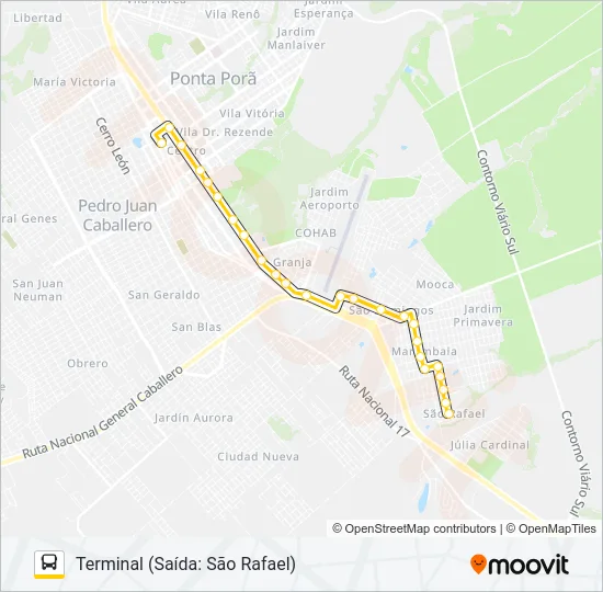 001 AEROPORTO ANDREAZZA Bus Line Map