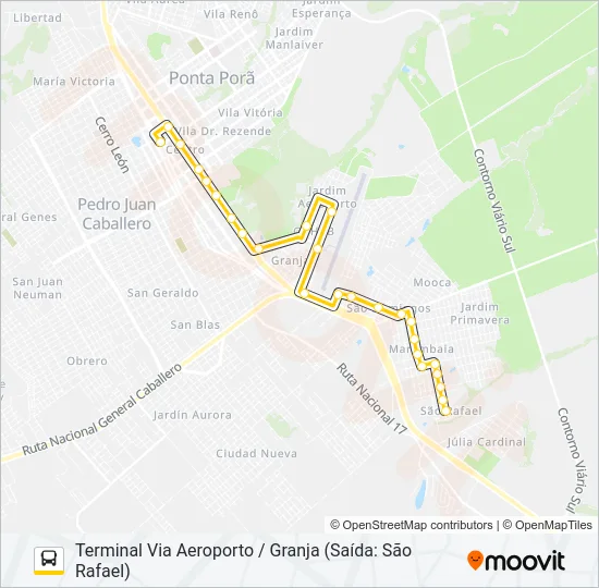 001 AEROPORTO ANDREAZZA Bus Line Map