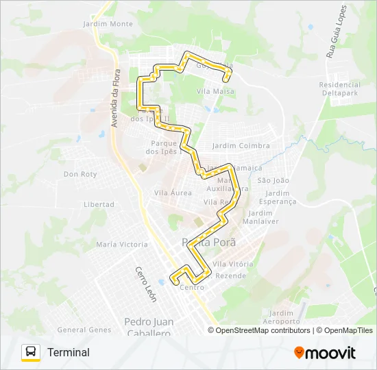 002 FERROVIÁRIA RESIDENCIAL Bus Line Map