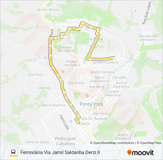 002 FERROVIÁRIA RESIDENCIAL Bus Line Map