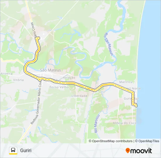 68 IFES/UFES / GURIRI Bus Line Map