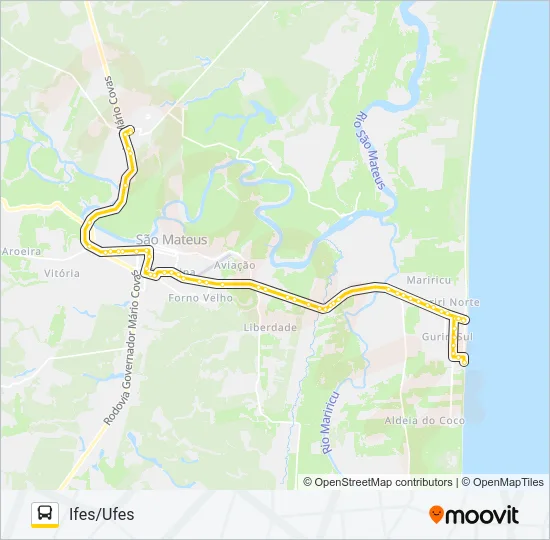 68 IFES/UFES / GURIRI Bus Line Map