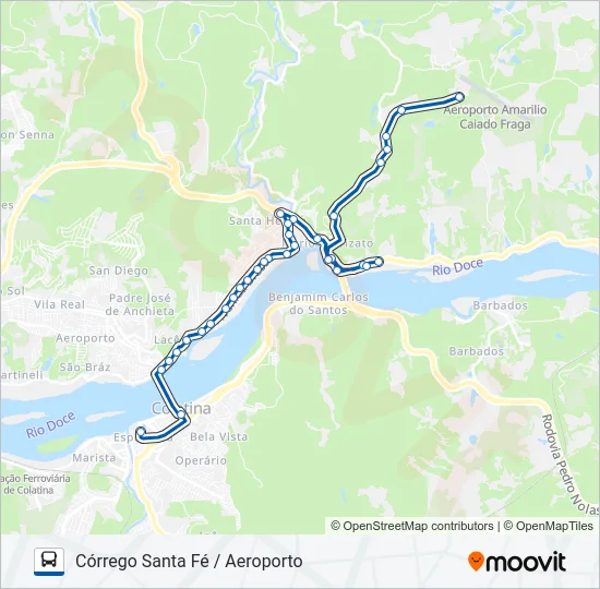 128 CÓRREGO SANTA FÉ / AEROPORTO Bus Line Map