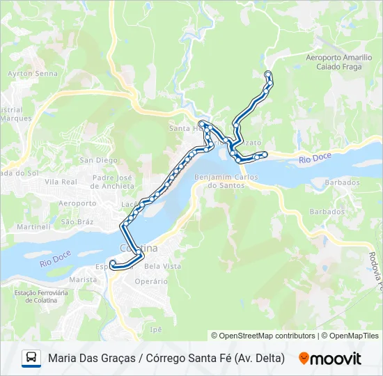 123 MARIA DAS GRAÇAS / CÓRREGO SANTA FÉ Bus Line Map