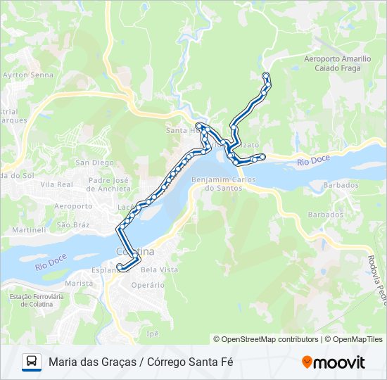 Mapa de 123 MARIA DAS GRAÇAS / CÓRREGO SANTA FÉ de autobús