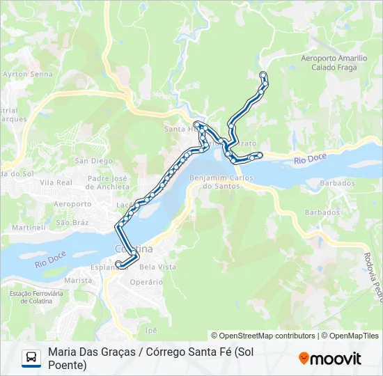 123 MARIA DAS GRAÇAS / CÓRREGO SANTA FÉ Bus Line Map