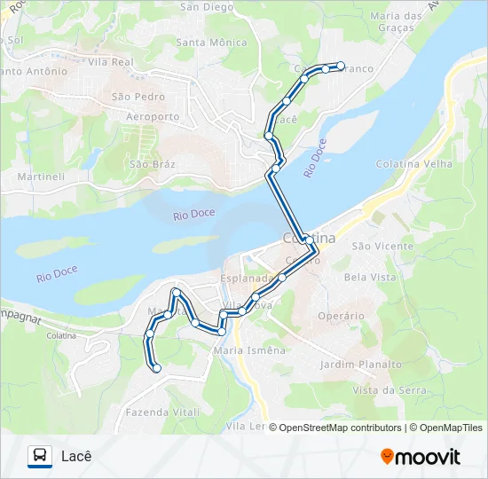 Mapa de 091 LACÊ - NOÊMIA VITALI (VIA ADÉLIA GIUBERT) de autobús