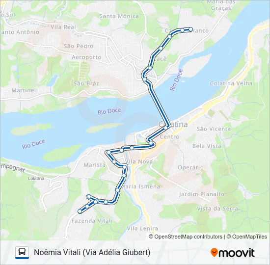 Mapa de 091 LACÊ - NOÊMIA VITALI (VIA ADÉLIA GIUBERT) de autobús