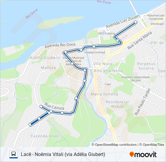 091 LACÊ - NOÊMIA VITALI (VIA ADÉLIA GIUBERT) bus Line Map