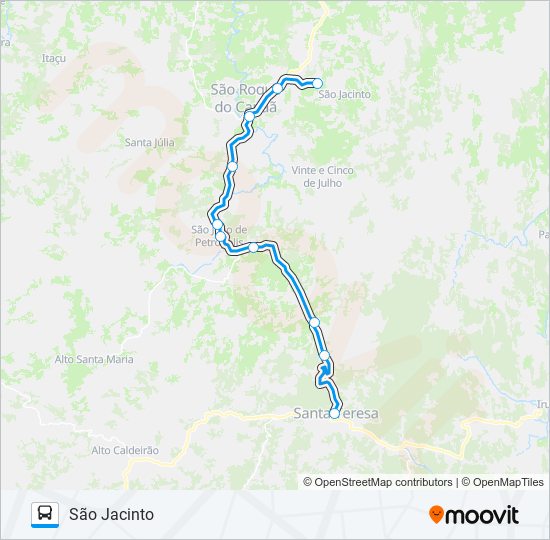 349 SÃO JACINTO / SANTA TERESA bus Line Map