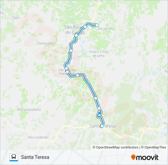 349 SÃO JACINTO / SANTA TERESA Bus Line Map