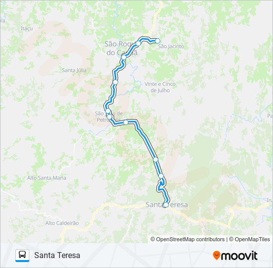 Mapa de 349 SÃO JACINTO / SANTA TERESA de autobús