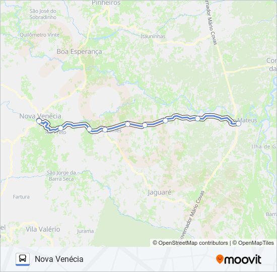 Mapa de 020 NOVA VENÉCIA / SÃO MATEUS (VIA KM 47) de autobús