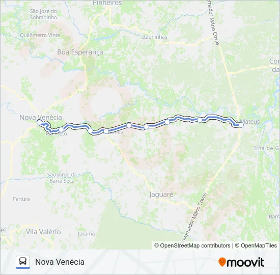 020 NOVA VENÉCIA / SÃO MATEUS (VIA KM 47) Bus Line Map