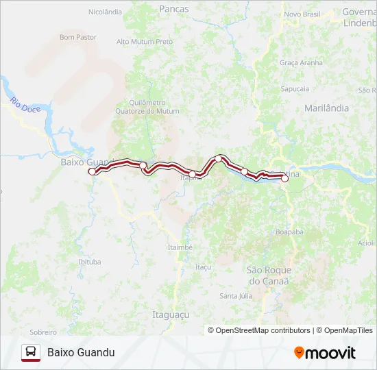 091 COLATINA / BAIXO GUANDU Bus Line Map