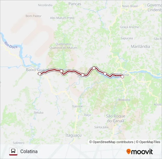 091 COLATINA / BAIXO GUANDU Bus Line Map