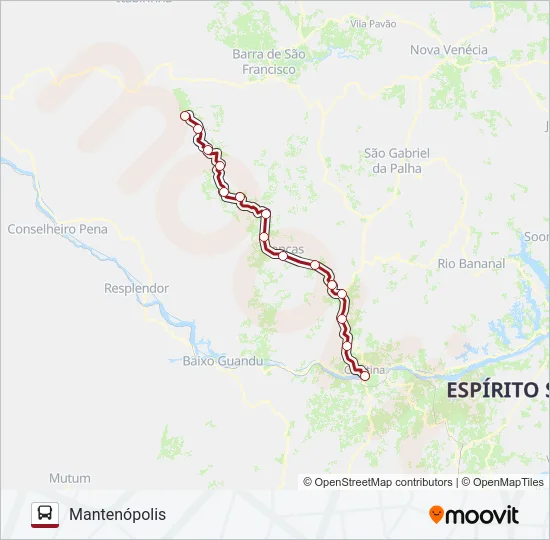209 COLATINA / MANTENÓPOLIS Bus Line Map