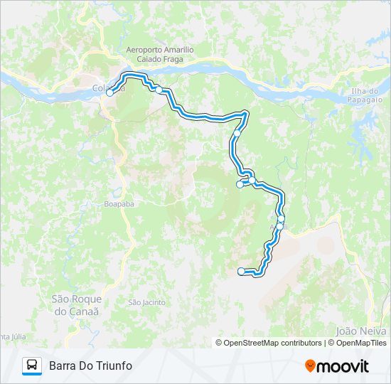 Mapa de 116 COLATINA / BARRA DO TRIUNFO de autobús