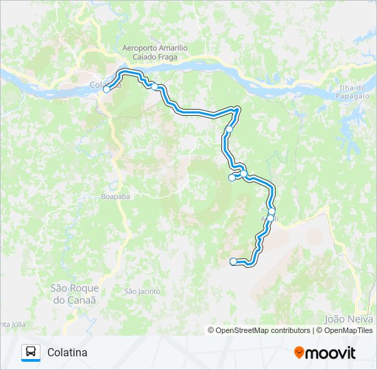 Mapa de 116 COLATINA / BARRA DO TRIUNFO de autobús