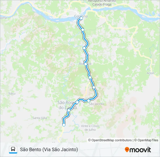 235 COLATINA / SÃO BENTO (VIA SÃO JACINTO) Bus Line Map