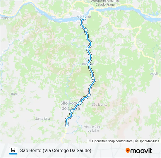071 COLATINA / SÃO BENTO (VIA CÓRREGO DA SAÚDE) Bus Line Map