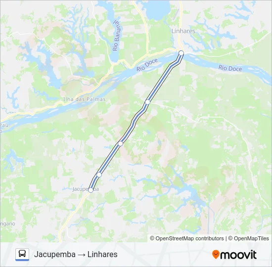 051 JOÃO NEIVA / LINHARES (VIA BR 101) Bus Line Map