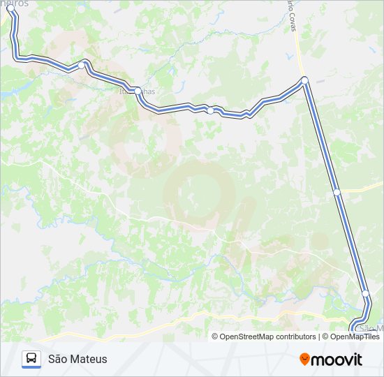 Mapa da linha 053 SÃO MATEUS / PINHEIROS (VIA SAYONARA) de ônibus