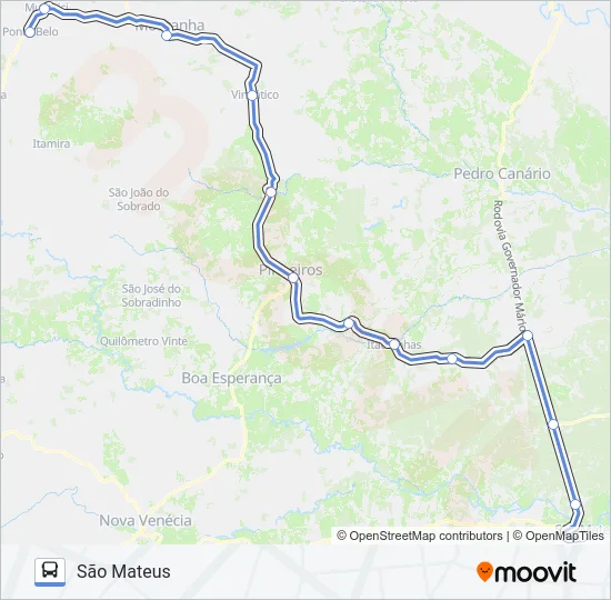 166 SÃO MATEUS / PONTO BELO (VIA SAYONARA) Bus Line Map