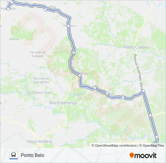 166 SÃO MATEUS / PONTO BELO (VIA SAYONARA) Bus Line Map