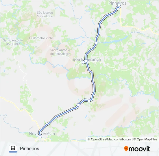 072 NOVA VENÉCIA / PINHEIROS (VIA BOA ESPERANÇA) Bus Line Map