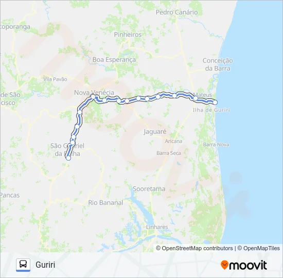263 SÃO GABRIEL DA PALHA / GURIRI (VIA NOVA VENÉCIA) Bus Line Map