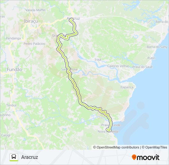 Mapa da linha 270 NOVA ALMEIDA / ARACRUZ de ônibus