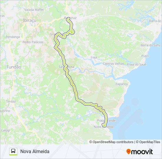 Mapa de 270 NOVA ALMEIDA / ARACRUZ de autobús