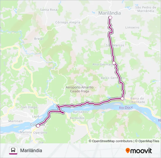 156 MARILÂNDIA / COLATINA Bus Line Map