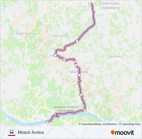 121 MOACIR ÁVIDOS / COLATINA bus Line Map