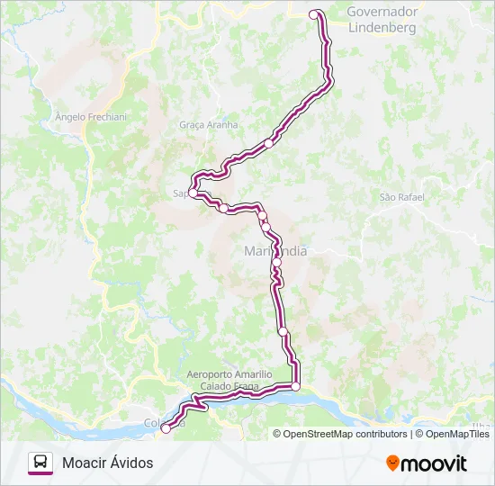 121 MOACIR ÁVIDOS / COLATINA Bus Line Map