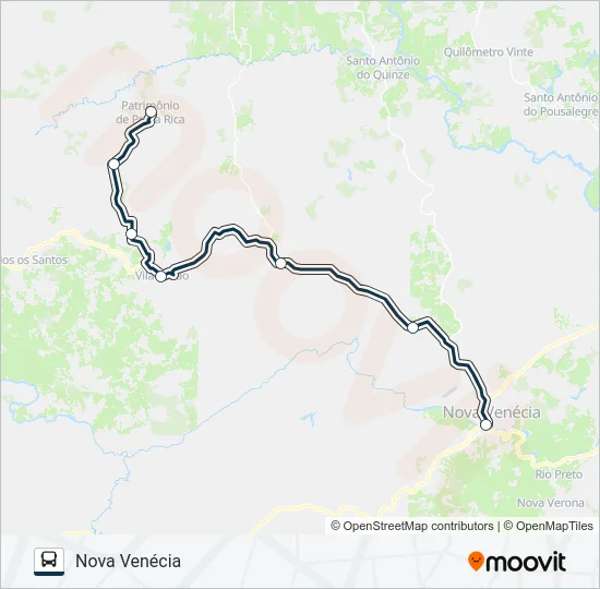 344 NOVA VENÉCIA / PRAÇA RICA Bus Line Map