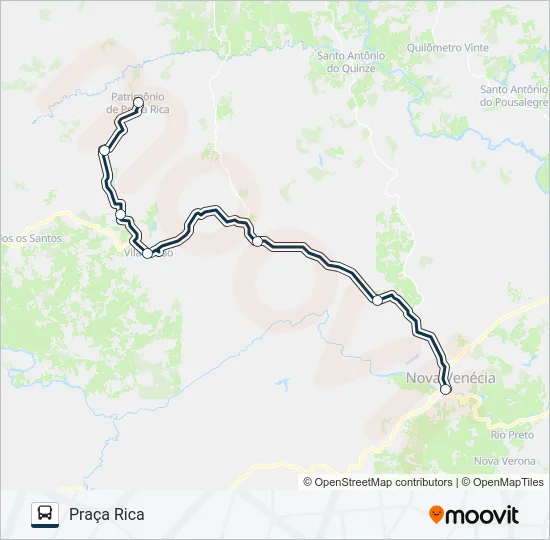 344 NOVA VENÉCIA / PRAÇA RICA Bus Line Map