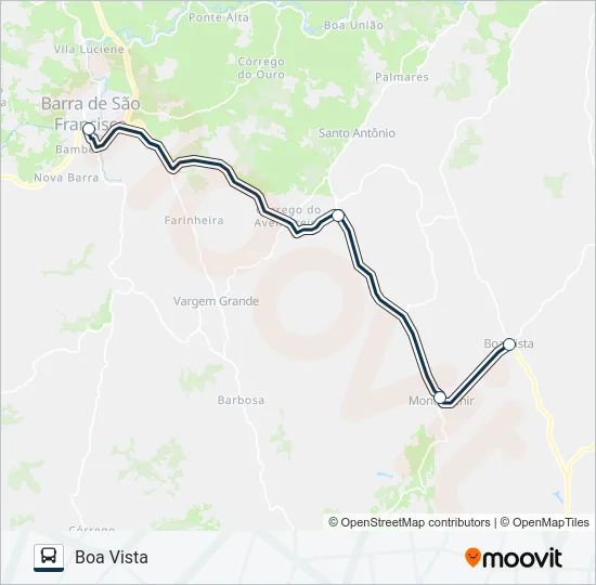 208 BARRA DE SÃO FRANCISCO / BOA VISTA Bus Line Map