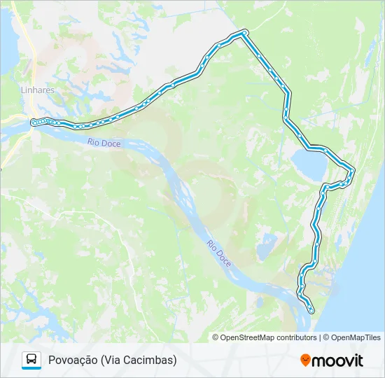 LINHARES - POVOAÇÃO Bus Line Map
