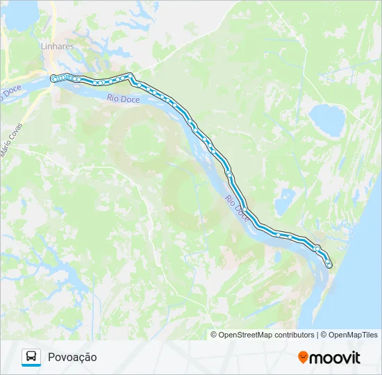 LINHARES - POVOAÇÃO Bus Line Map