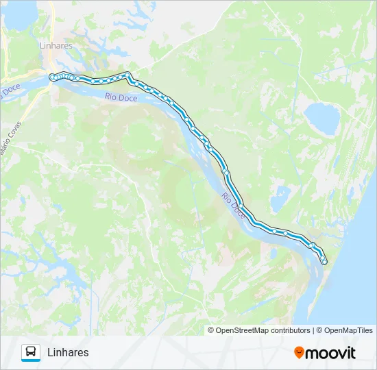 LINHARES - POVOAÇÃO Bus Line Map