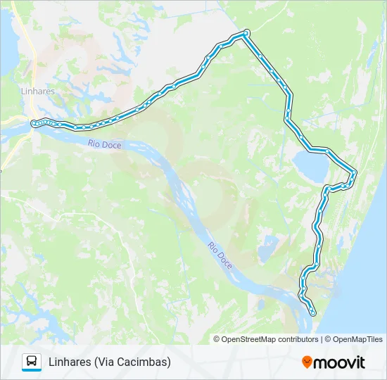 LINHARES - POVOAÇÃO Bus Line Map