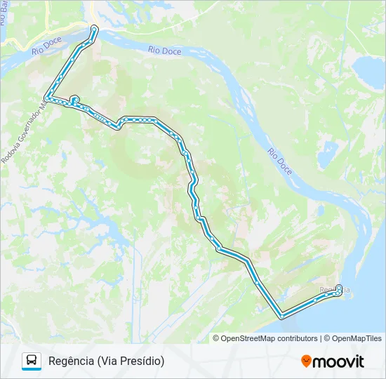 LINHARES - REGÊNCIA Bus Line Map