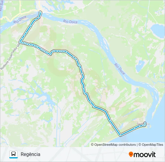 LINHARES - REGÊNCIA Bus Line Map